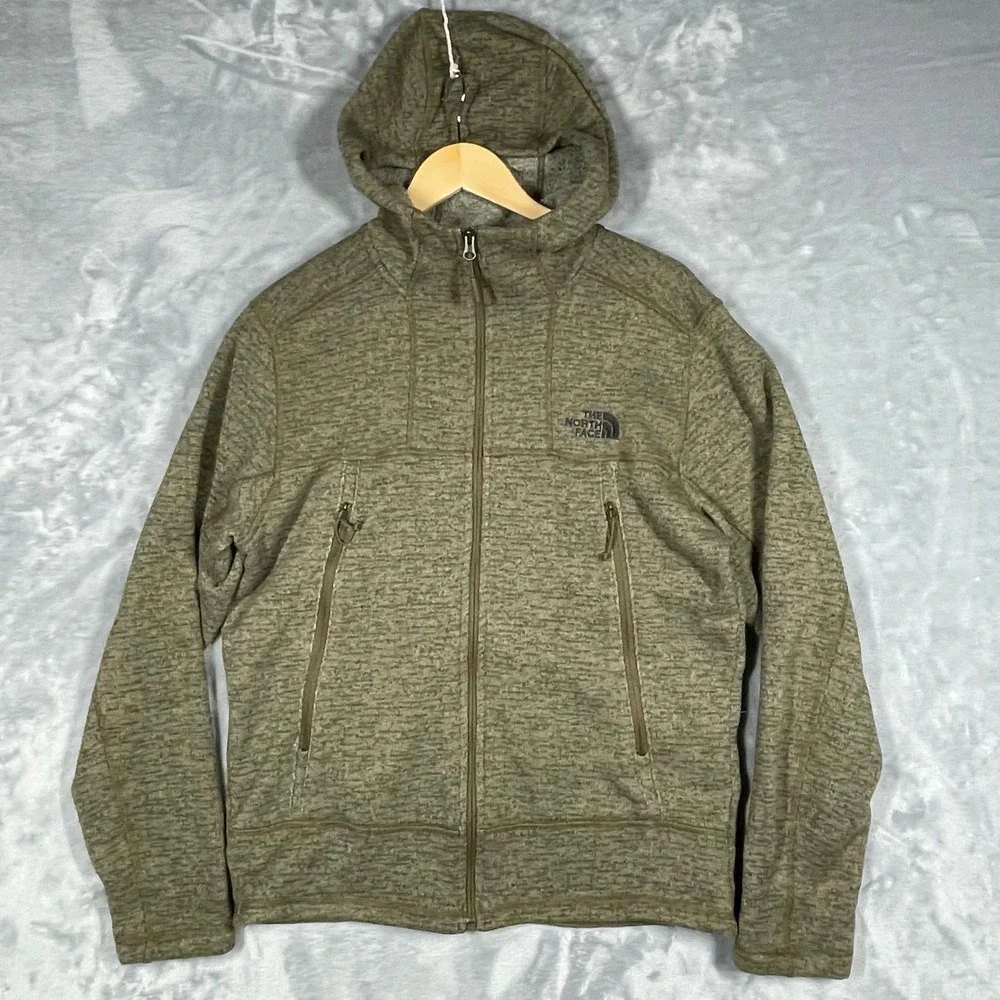 The North Face Mens Gordon Lyons Full Zip Hoodie Olive Green Heather Size M